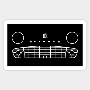 Triumph TR3 classic British roadster sports car minimalist front outline graphic (white) Sticker